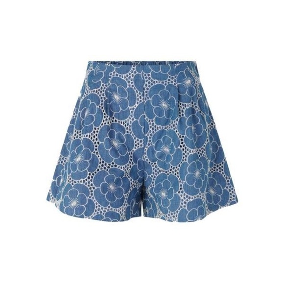 Samsoe Jimea Denim Blue Flower Shorts Size Large NWT - Picture 4 of 6